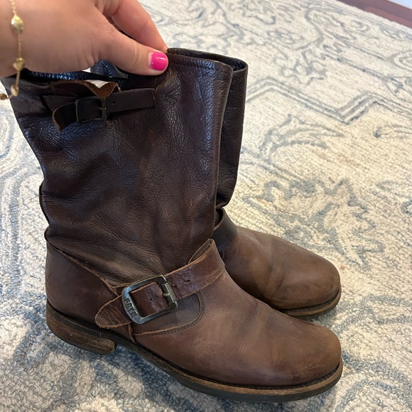 Frye Women’s Moto Boots (Brown) - Picture 1 of 5